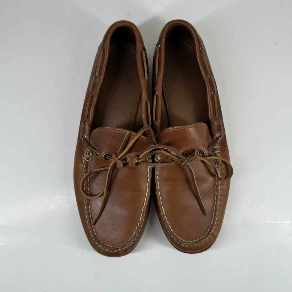 Quoddy Classic Canoe Shoe Men's US 12 Whiskey Leather Camp Moc Moccasins 144017